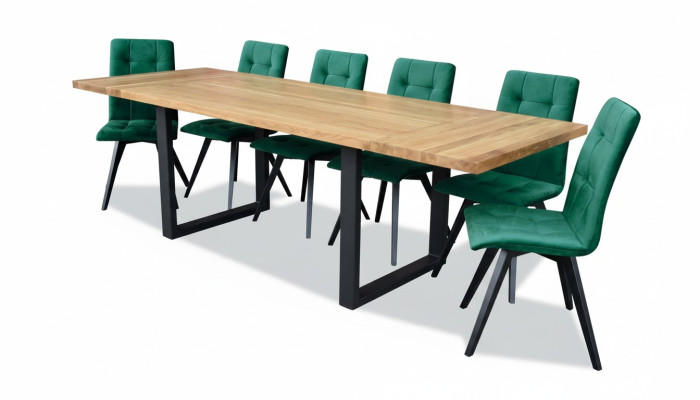 Design Ess Zimmer - Metallipöytä ja 6 tuolia, 7 osaa.