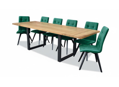 Design Ess Zimmer - Metallipöytä ja 6 tuolia, 7 osaa.