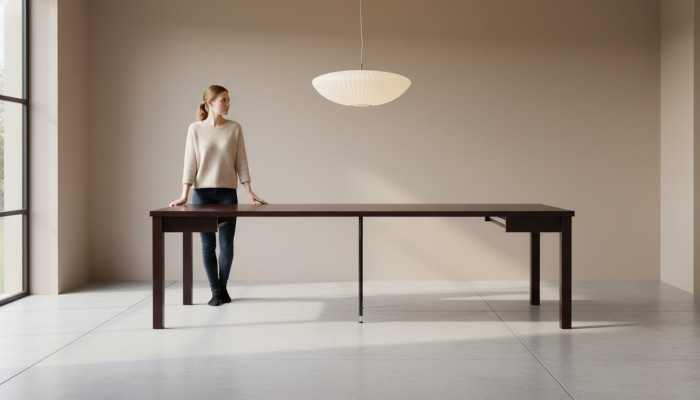 Luxus puinen ruokailupöytä Design ruokapöytä Puupöydät Huonekalut 100x100/250cm