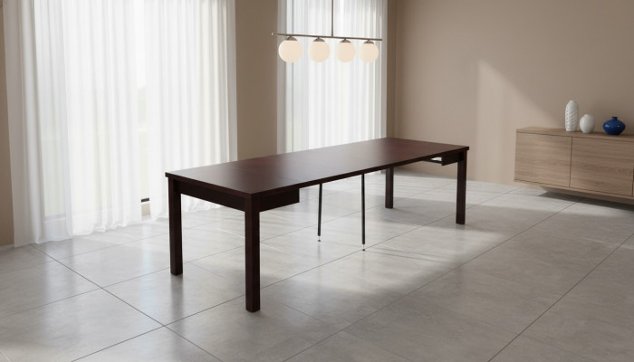 Luxus puinen ruokailupöytä Design ruokapöytä Puupöydät Huonekalut 100x100/250cm