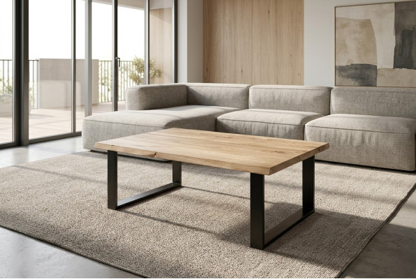 Suunnittelijan sohvapöytä Lasipöytä Sofa Tilauspöytä Pöydät Ruskea puu Loft-huonekalut