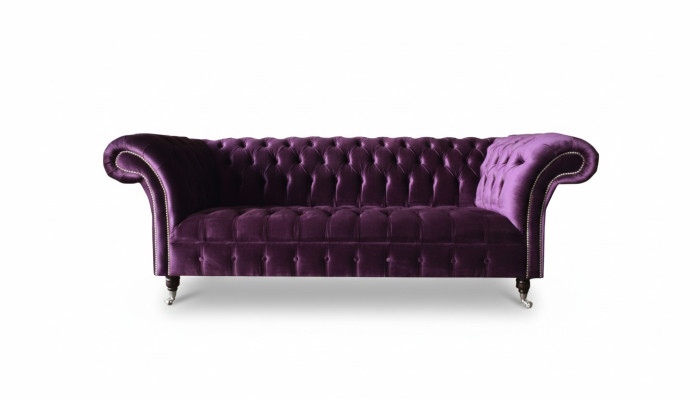 Chesterfield 3-istuttava violetti kangas design nojatuoli sohva sofat uusi tekstiili