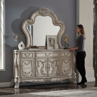 Tarjoilupöytä hopea barokki puutyyli klassinen italialaiset huonekalut design lipasto uusi