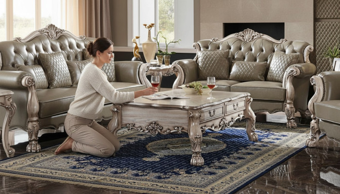 Sohvapöytä Pöytä Soiva Pöydät Sivupöytä Olohuone Design Beige Puu Barokki