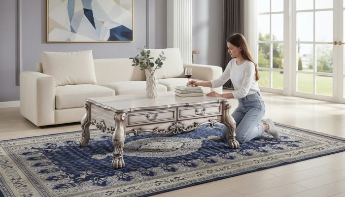 Sohvapöytä Sivupöytä Puu Sofa Olohuone Pöytä Barokki Design Klassinen