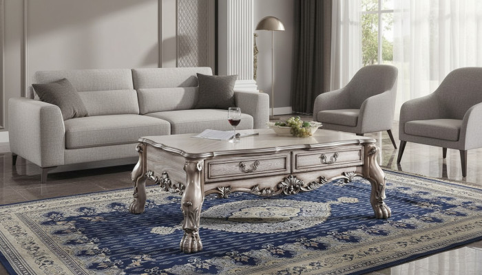 Sohvapöytä Sivupöytä Puu Sofa Olohuone Pöytä Barokki Design Klassinen