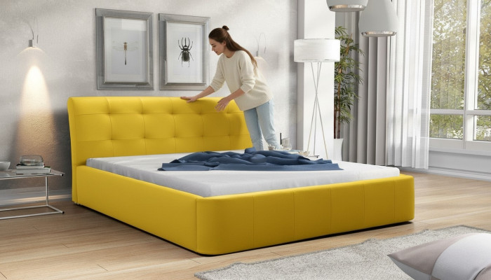 Klassinen sängynrunko pehmustettu sänky hotelli nahka tekstiili sängyt kangas 180x200 cm