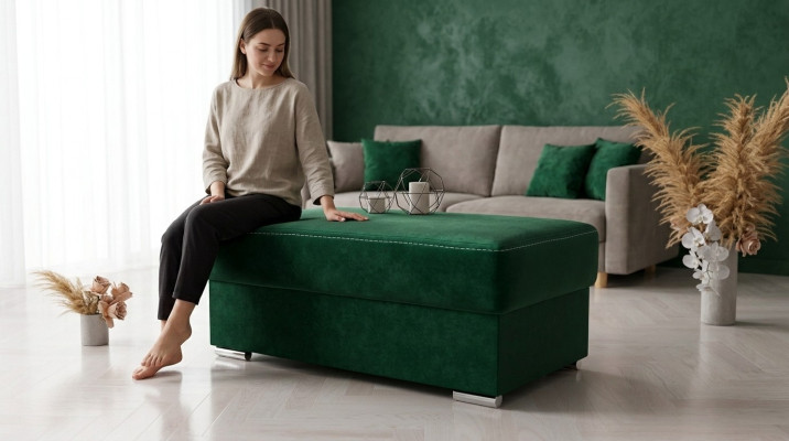 Huonekalut Asuminen Istumapenkit Istuma Tekstiili Vihreä Design Ottomanni Jakkari Tyynyjakkari Jalka