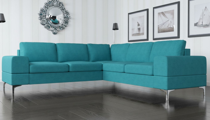 Kulmasohva Tekstiili Olohuone Design Moderni L-muoto Turkoosi Huonekalut Luksussohvat