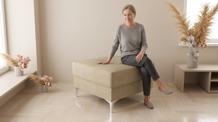 Hocker Tekstiili Uusi Moderni Valkoinen Väri Pieni Design Kangas Jalkapalli Pouffe Sametti