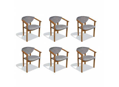 Garnituuri K27 6x Designer -ruokailutuolisarja pehmustetuilla istuimilla
