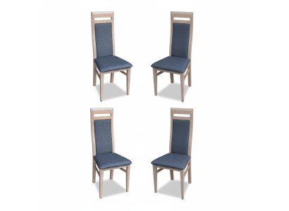 Tuolit Keittiö Ruokailuhuone Kangas Puu Sarja 4x Design Tuoli Tekstiili Nojatuoli Tyyny