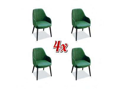 Keittiötuolit Elegantti Ruokailuryhmä kangas Uusi sarja 4x Nojatuoli Tuoli Design Puu Tekstiili