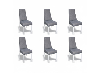 "Set Wohn" - Oikea puinen ruokailuryhmä "Lehn" - samettitekstiilituoli 6x tuolia