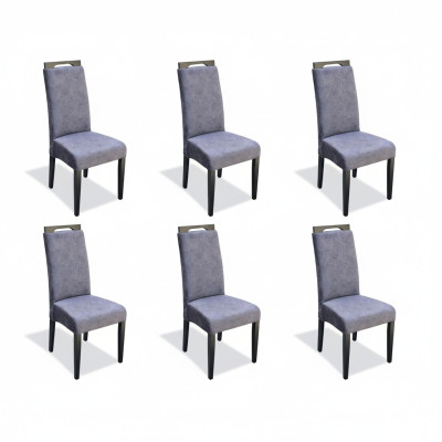 Lehnstuhl 6x tuolia pehmustetut tekstiili kangas ruokailuryhmä garnituuri setti täydellinen design