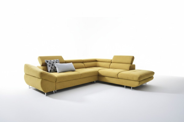 Ecke Couch Sets L-muotoinen sova pehmeä istuinosa olohuonekaluste tekstiili keltainen uusi