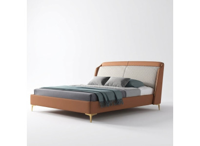 Bett Polster Design Luxus Kaksois Hotelli Avio Nukkuma Huone Nahka 180x200cm