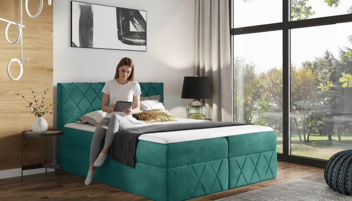 Luxus-designerverhoiltu sänky sänky vuode design-sänky UUSI 160x200cm Boxspring uusi