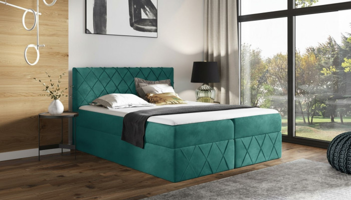 Luxus-designerverhoiltu sänky sänky vuode design-sänky UUSI 160x200cm Boxspring uusi