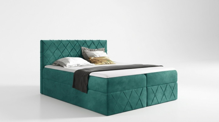 Luxus-designerverhoiltu sänky sänky vuode design-sänky UUSI 160x200cm Boxspring uusi