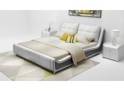 Bett Polster Design Deko Luxus Kaksois Hotellivuode Avio Nukkumis Huone Nahka