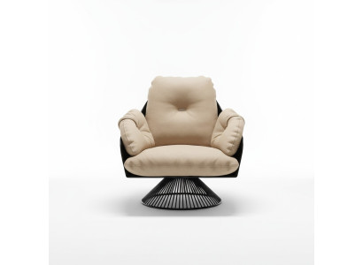 Sessel Club Lounge Design Lehn Stuhl Polster Sofa 1 Sitzer Fernseh Leder Drehbar