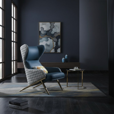 Sessel Design -sohva Lepo -sohva Rentoutus Nahka Lounge Club -istuin Luksus Turkoosi Uusi