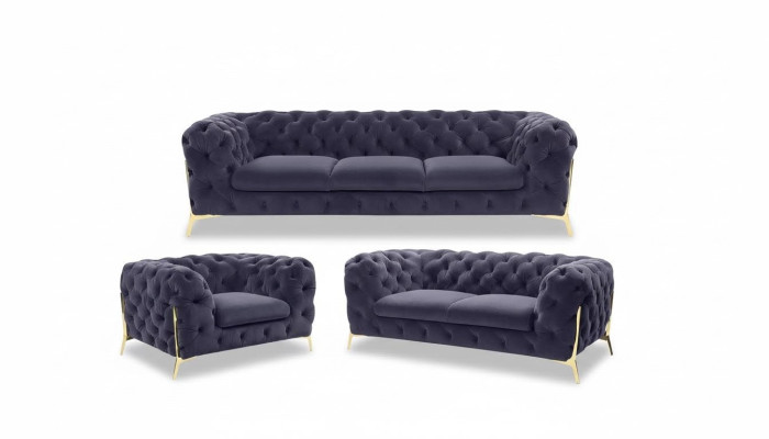 Chesterfield-sohva Päällystetty Istuinohjelmisto 3+1+1-paikkainen Samettinen Designer-sohva Uusi