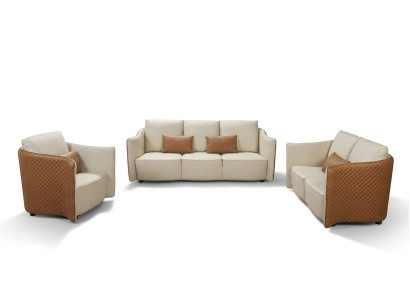 Sohvaryhmä 3+2+1 Istuinjoukko Moderni Design Verhoiltu Kulmasohva Sofa