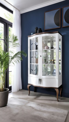 Klassische Vitrine Schrank Wohnzimmer Vitrinenschrank Vitrinen Regal Schränke