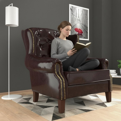 Design-nojatuoli Nahka Luksus TV-rentoutussohva 1-istuttava sohvaryhmä Lounge Club