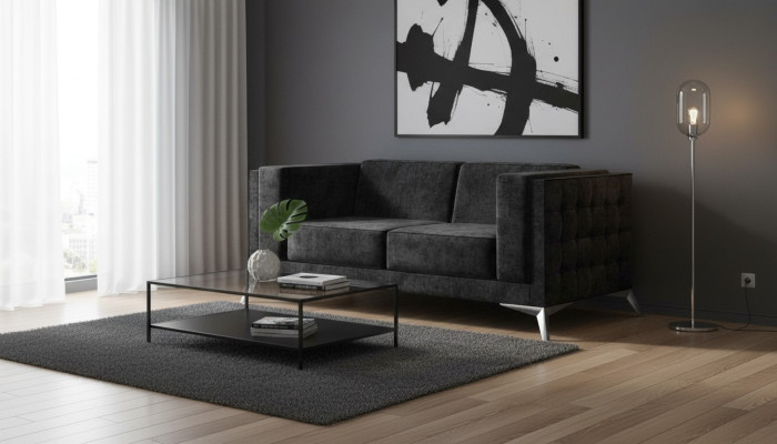 Sohva 2-paikkainen kangassohva tekstiili kaksipaikkainen design moderni istuinpatja sohvat
