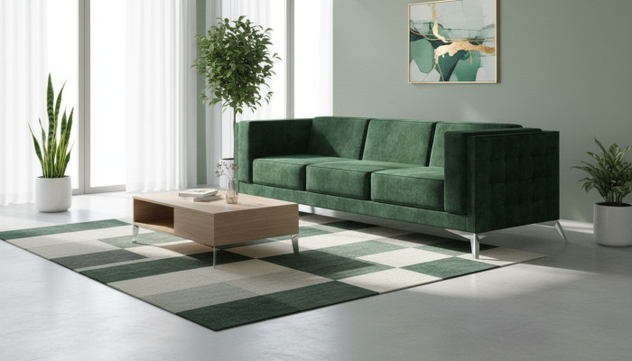 Dreisitzer 3-istuttava sova pehmuste tekstiilistä kangas Chesterfield-sova kalustus