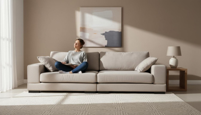 Sohva 4-istuttava kangassohva Luxury Designer-sohva iso istuinkalusto nojatuoli 274 cm