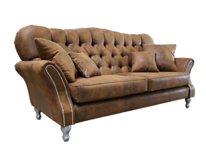 Vintage Chesterfield Sohvaryhmä Nahka 3+1 Paikka
