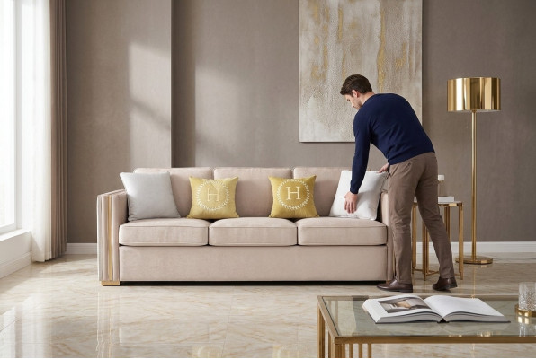 Dreisitzer-sohva Tyyny Design-sofa Deko Moderni 3-paikkainen sohu Huonekalut