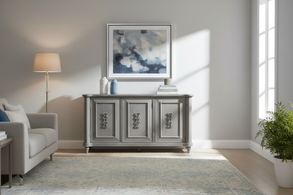 Kommode Tarjoilupöytä Konsoli Puu Kaappi Vaatekaappi Sideboard Design Huonekalut Harmaa Uusi