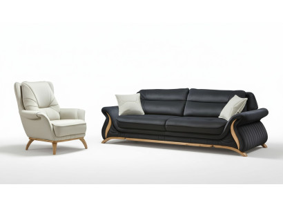 Suunnittelusohva 3+1 Istuin Nojatuoli Sofa Verhoilu Luksus Klassinen Kunstl Nahka Sofat