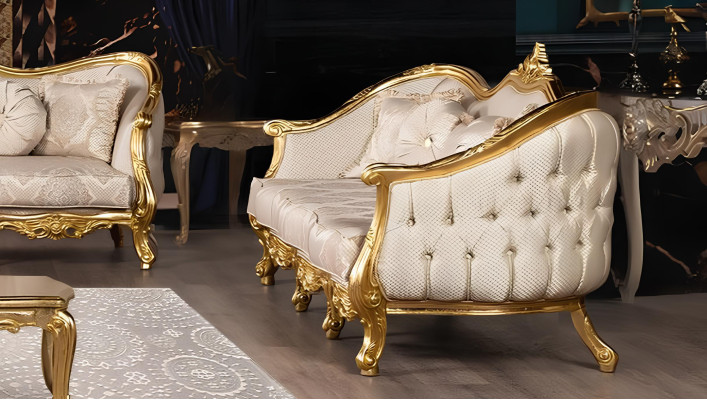 Sofagarnituuri 3+3 Istuttava sofa sofat nojatuoli istumisgarnituuri kangas olohuone barokki