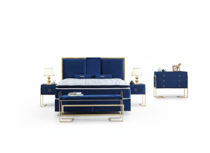 Bett Blau Metall Huonekalut Design Elegantti Makuuhuonekalut Luxus Moderni Uusi