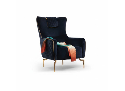 Yksittäinen luksus korvasohva kangaspäällysteinen design