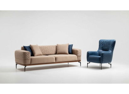 Sofagarnituuri Sofa Luxus Garnituuri Sojat Nojatuoli 3+1 Istuttava Moderni Set Design Ryhmä