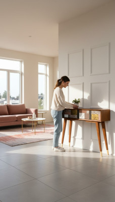 Pöytä Konsolipöytä Konsoli Lipasto Asetuspöytä Puu Moderni Luksus Design Uusi