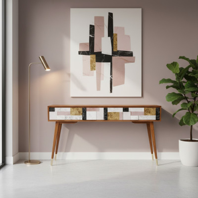 Konsolipöytä Pöytä Konsoli Lipasto Sivupöytä Puu Moderni Luksus Design Huonekalut