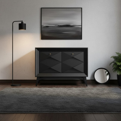 Kommode Kaappi Sideboard Klassinen Luksus Lipasto Ruokailuhuone Kaapit Harmaa Puu