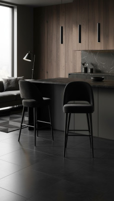 Baarituoli Jakkara Baarituoli Tuoli Moderni Polyesteri Musta Kangas Puu Design Uusi