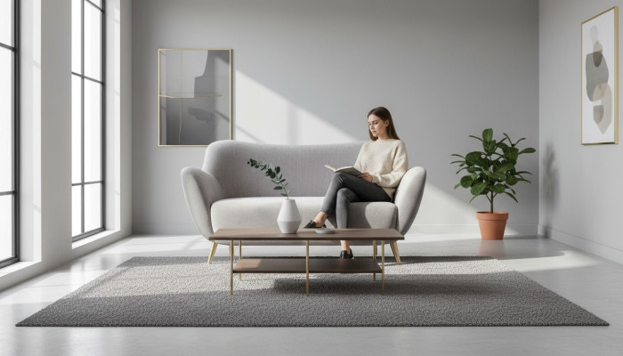 Zweisitzer Sofa 2 Sitzer Sofas Stoff Wohnzimmer Polyester Modern Grau Luxus Neu