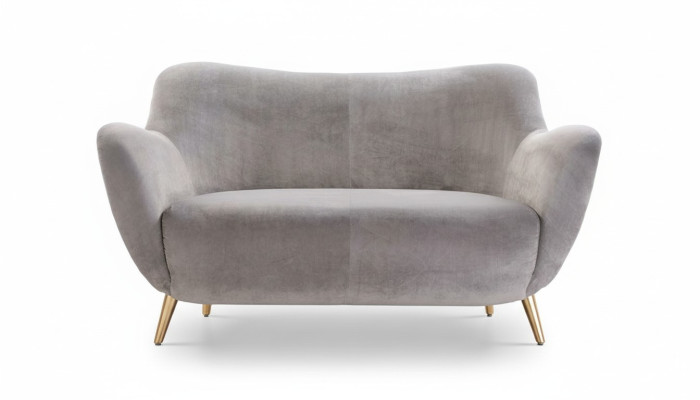 Zweisitzer Sofa 2 Sitzer Sofas Stoff Wohnzimmer Polyester Modern Grau Luxus Neu
