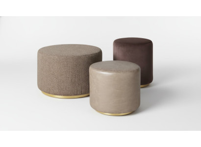 Hocker-ryhmä Jalkajakkara Polyester Olohuone Istuma Kangas Beige Luksus Istuin 3-osainen