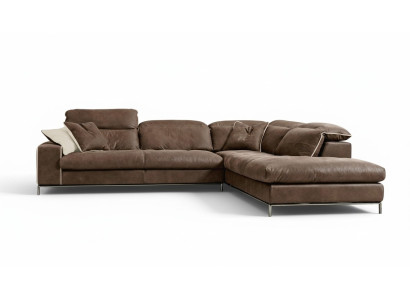 Suunnittelu Kulmasohva Prianera Moderni Luksus Kulma Nahka Puu Sofa L-muotoinen Ruskea